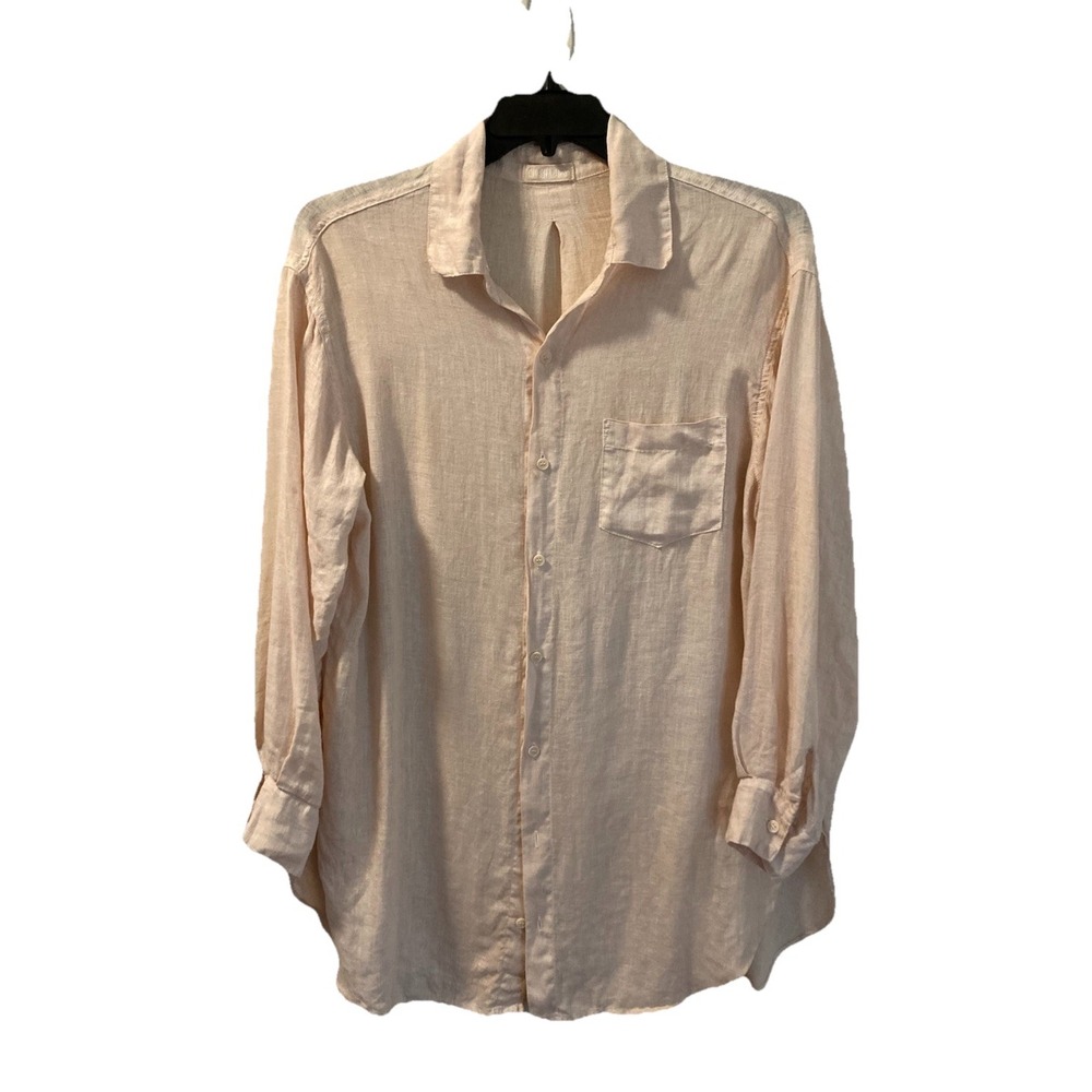 CP Shades Linen Marella Tunic Top Dress Sz Small Light Peach Beachy Lightweight